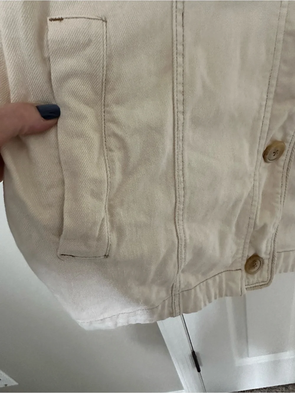 Free People Cream Utility Jacket with Button Front - Picture 6 of 16